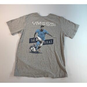 Messi Collection Boys Gray Graphic T-Shirt The GOAT Soccer Size M 10-12